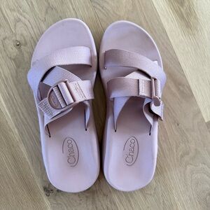 Chaco Cushz Adjustable Slide Sandals in Blush Pink Size 10
